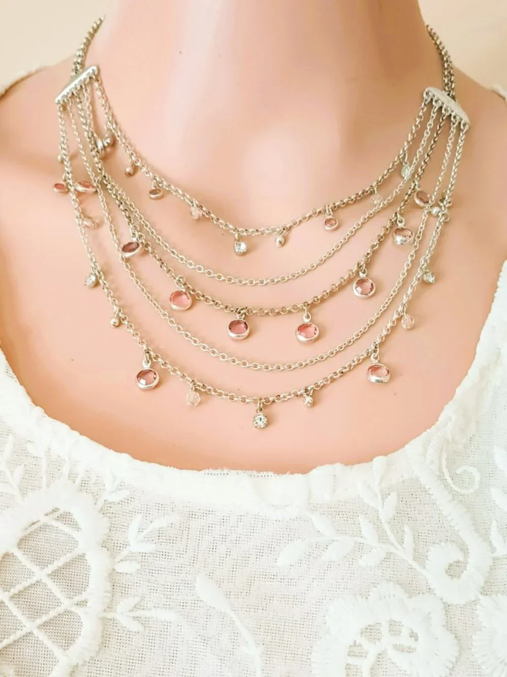 Vintage Avon Layered Station Necklace 22